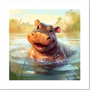 Happy Hippo Posters and Art